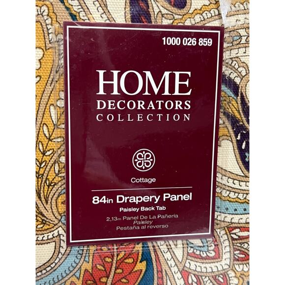 Home Decorators Collection 84in Drapery Panel Paisley, Rare Find! - Picture 2 of 7